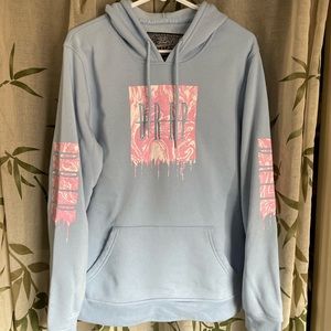 Trademark Brooklyn Cloth light blue and pink “Drip” hoodie in size M.